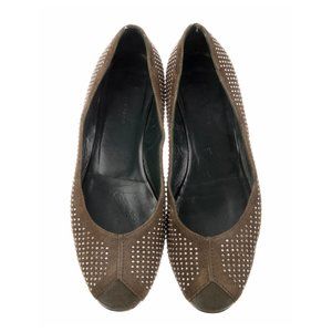 Balenciaga Studded Suede Ballet Flats - image 1